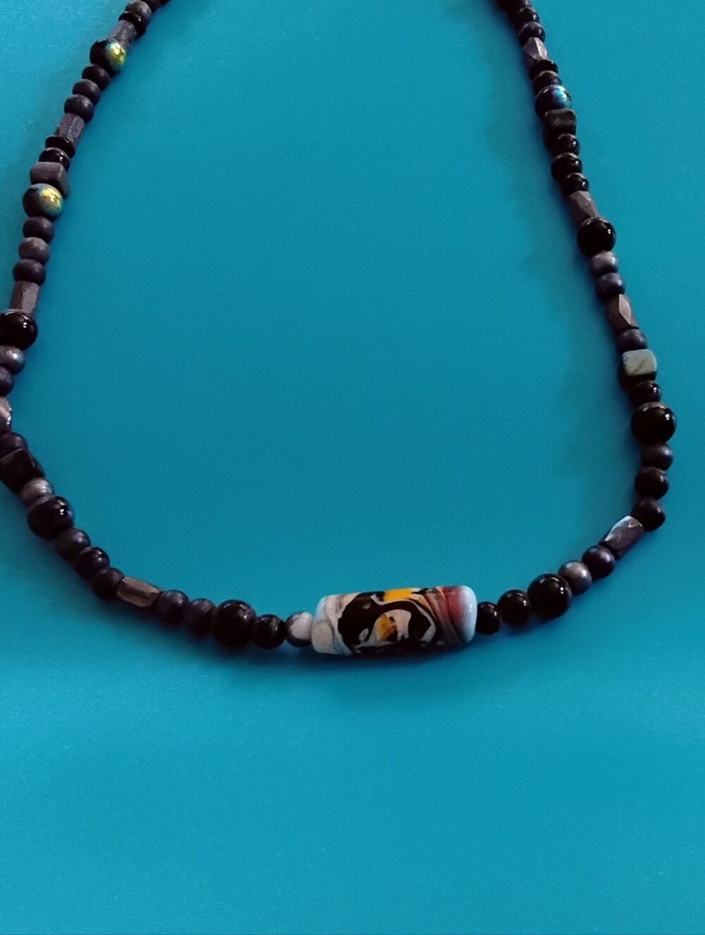 Raku Glass Bead Necklace